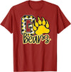 BEARS SPIRIT TEES CO School Spirit Go Bears Mascot Womens Youth Girls Kids T-Shirt - Cranberry Red