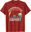 For Those Who Hate Winter Hibernation Bear Expert - Retro Funny Winter T-Shirt - Cranberry Red