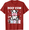 Holy Cow I'm Years Old Cow Birthday by Zynx Holy Cow I'm Three Years Old Cute Cow 3rd Birthday Party T-Shirt - Cranberry Red
