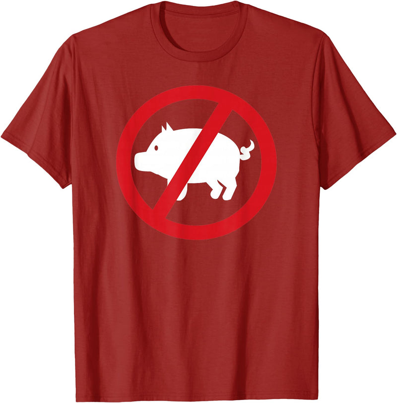 No meat No pigs meat T-Shirt - Cranberry Red