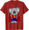 Smileteesall Funny Koala Bear Superhero Cartoon T-Shirt - Cranberry Red