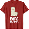 Llama Mama And Llama Papa Gifts Daddy Llama Men Boys Llama Gift Papa Llama T-Shirt - Cranberry Red