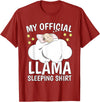 Llama Sleeping Wear Kids, Women & Men Official Sleeping Shirt Sleep Shirt Pajama Naps PJ Llama T-Shirt - Cranberry Red