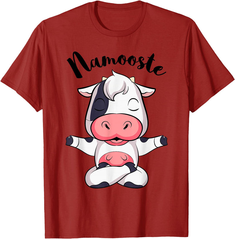 AdnDesigns Co. Funny Cow Yoga Shirts & Gifts Namoostee Cow Shirt Women Girls Cow Lover Gifts Namaste Yoga T-Shirt -