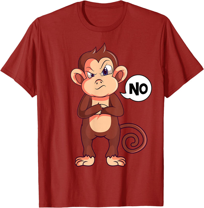 Funny Monkey Apparel & Gift Ideas Stubborn Monkey Girls Boys Kids Women T-Shirt - Cranberry Red