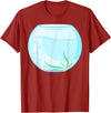 Humours Halloween Fish Bowl Outfits Funny Fish Bowl Costume T-Shirt - Cranberry Red