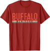 USAClassicTeez Buffalo New York Retro Vintage Gift T-Shirt - Cranberry Red