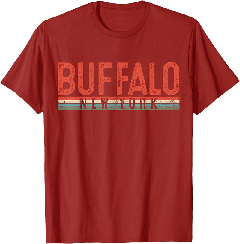USAClassicTeez Buffalo New York Retro Vintage Gift T-Shirt - Cranberry Red