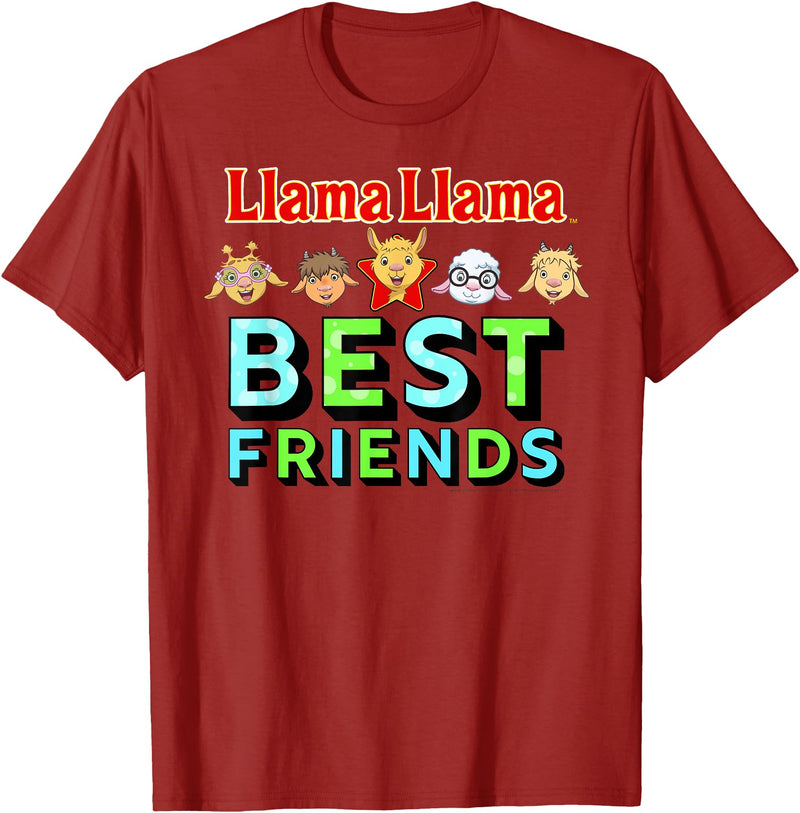 Llama Llama Netflix Best Friends Tee Shirt T-Shirt - Cranberry Red