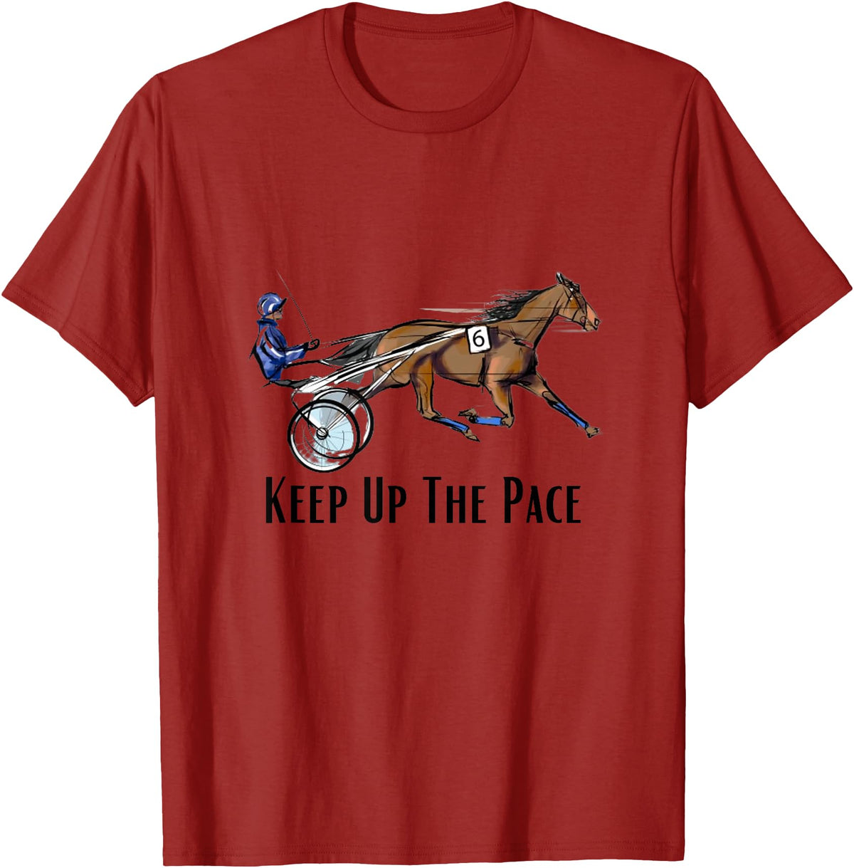 The Harley Horse Harness Racing. Standardbred Horse. Sulky Horse. Apparel T-Shirt - Cranberry Red