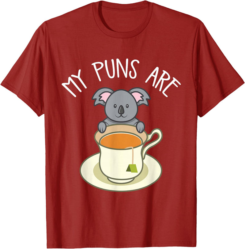 My Puns Are Koala Tea Koala Lover Gift T-Shirt - Cranberry Red