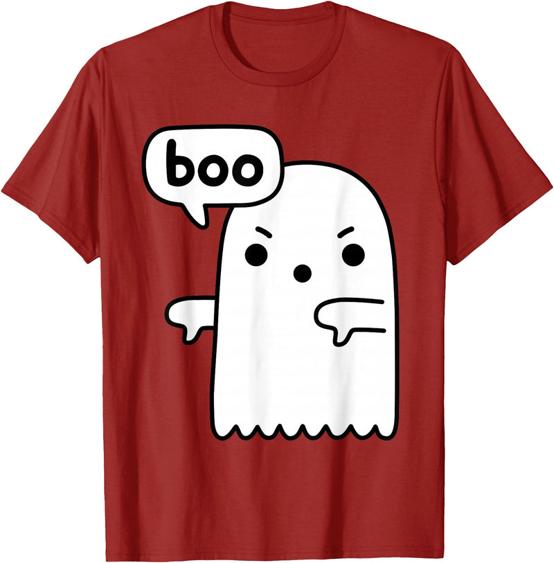 Ghost of disapproval Shirts Gifts Funny Thumbs Down Ghost Screaming Boo Disapproval T-Shirt - Cranberry Red