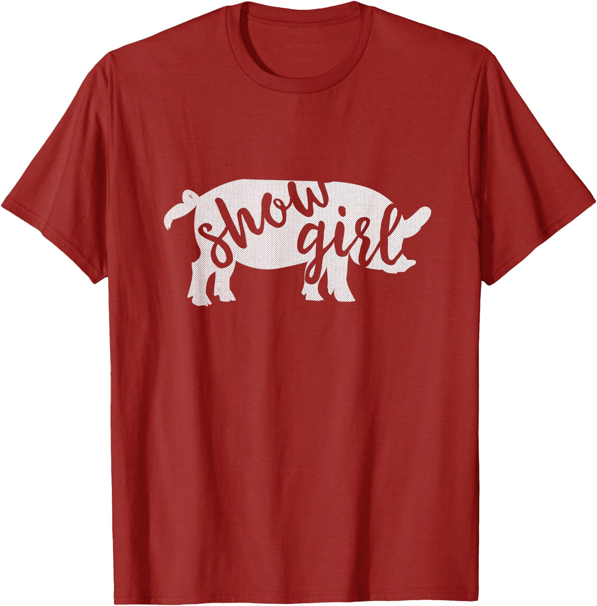 Pig Showing Gifts & Apparel Cute Show Pig Girl T-Shirt - Cranberry Red