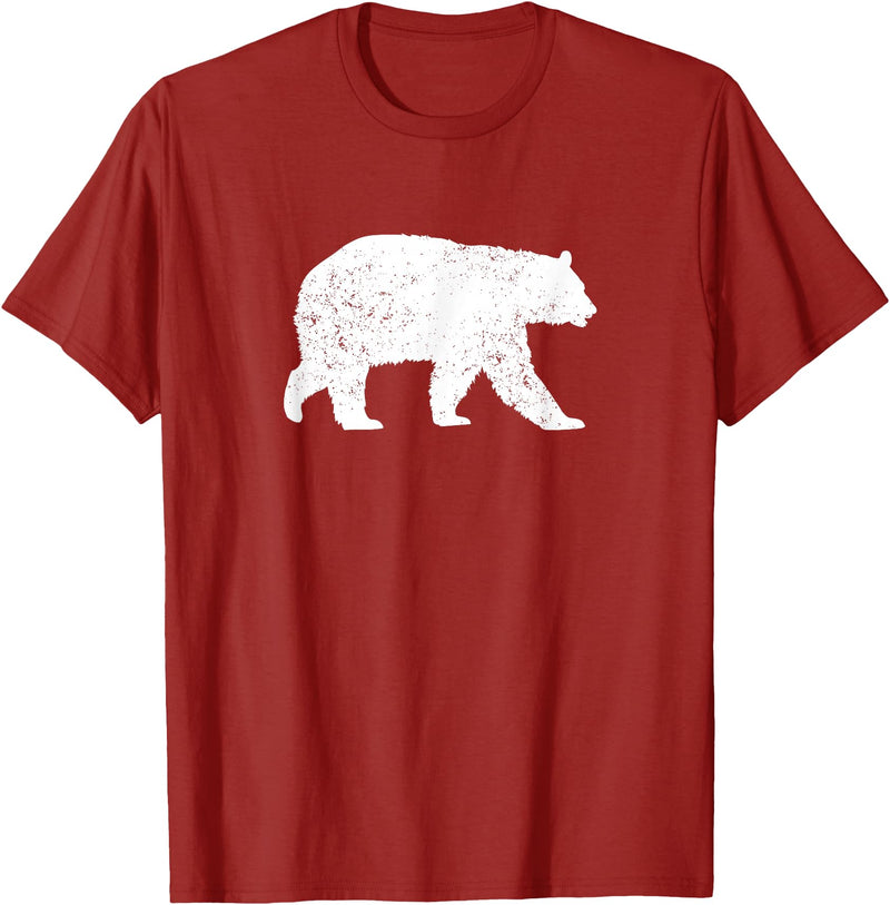Sasquat Wildlife Silhouette Tees Distressed Black Bear Graphic Silhouette T-Shirt T-Shirt - Cranberry Red