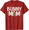Bunny Mom Rabbit Mama Bunny Mother Rabbit Momma Bunny Owner T-Shirt in Cranberry Red