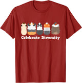 Guinea Pig Diversity Cute Rodent Lovers Celebrate Diversity Cute Party Theme Pet Lovers Guinea Pig T-Shirt - Cranberry Red