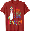 CuisineDuCool Funny Llamacorn - Funny Cute Llama Unicorn T-Shirt - Cranberry Red