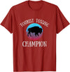 Fluffy Cows Tourist Tossing National Park Apparel Funny Bison Tourist Tossing Champion National Park T-Shirt - Cranberry Red