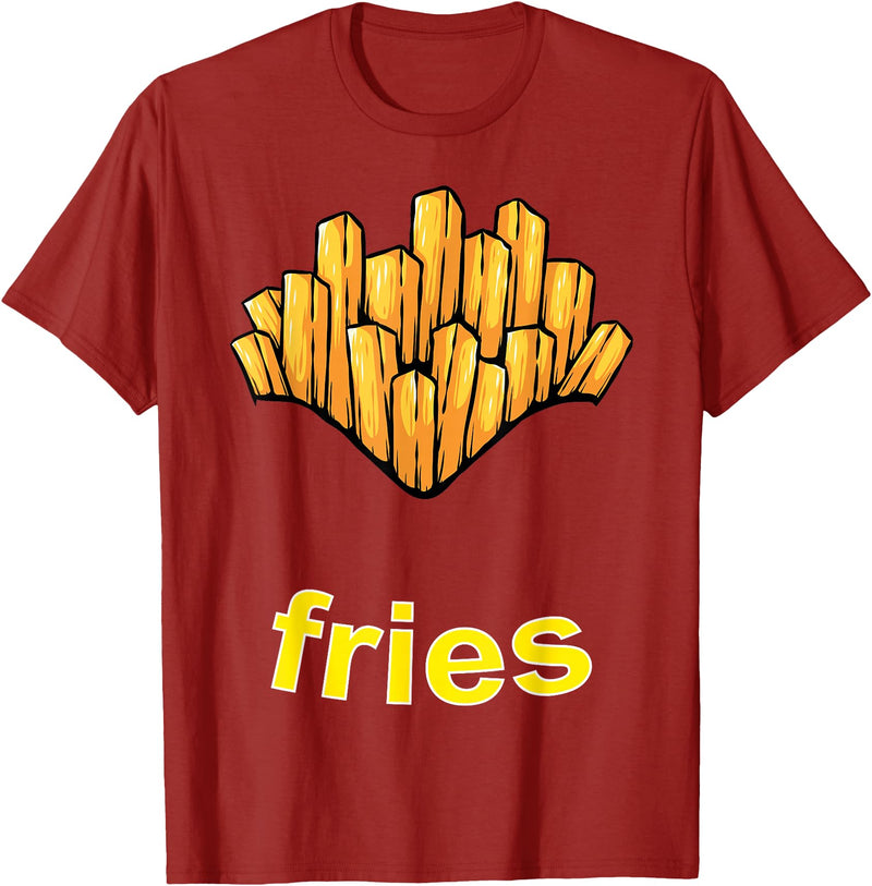 Funny French Fry Costume Easy DIY Halloween Gifts French Fries Costume T-Shirt - Cranberry Red