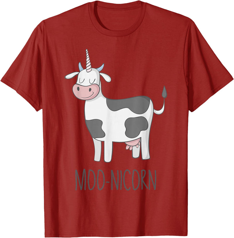Awesome Cow Unicorn Shirts Moonicorn Funny Cow Unicorn T Shirt for Kids and Adults T-Shirt - Cranberry Red