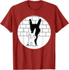 Funny Rabbit Bunny Animal Shadow Puppet T-Shirt in Cranberry Red