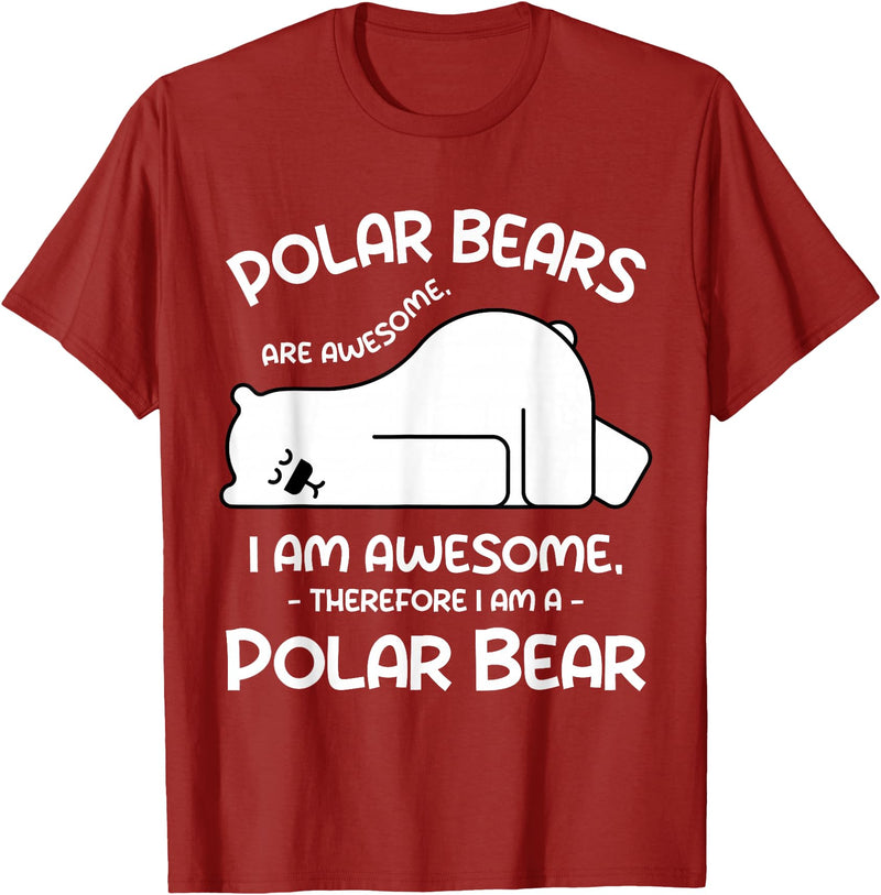 Polar Bear Arctic Funny Cool Humor Funny Cool Arctic Animal Saying Humor Quote Vibes Polar Bear T-Shirt - Cranberry Red