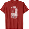 National Horseshoe Pitchers Association NHPA Distressed Flag T-Shirt - Cranberry Red