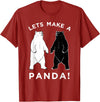 Make Panda Apparel Lets Make A Panda Funny Black Polar Bear T-Shirt - Cranberry Red