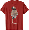 BJD Birds Killdeer Cute Graphic Print T-Shirt Bird Gift Bird Lover T-Shirt - Cranberry Red