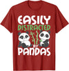 Panda Lover Shirts Easily Distracted By Pandas - Cute Kawaii Panda Bear T-Shirt - Cranberry Red
