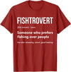 Fishing Enthusiast Designs by A Bass Fishing Lover Fisherman Angler Fishtrovert Definition Funny Fishing Lover T-Shirt - Cranberry Red