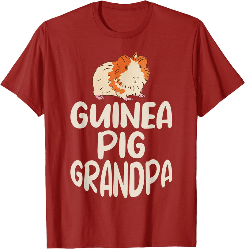 Gift Guinea Pig Owner & Accessories Guinea Pig Grandpa T-Shirt - Cranberry Red
