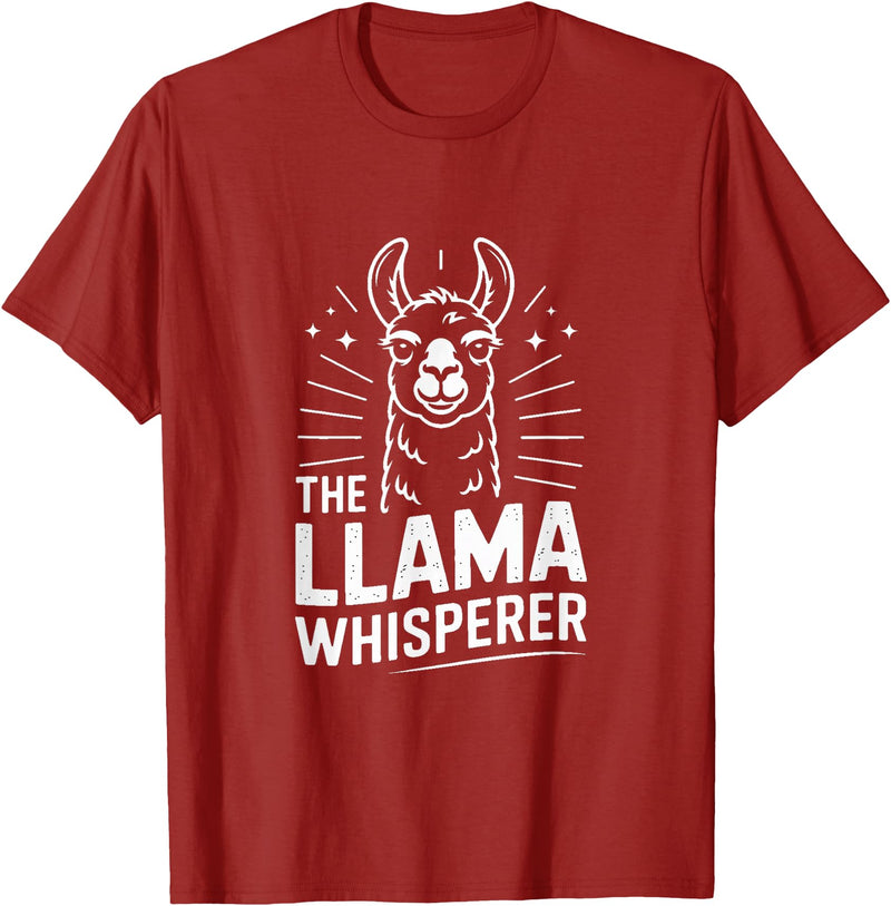 Llama Whisperer Funny Llama Lover Farm Humor The Llama Whisperer Funny Llama Lover Humor T-Shirt - Cranberry Red