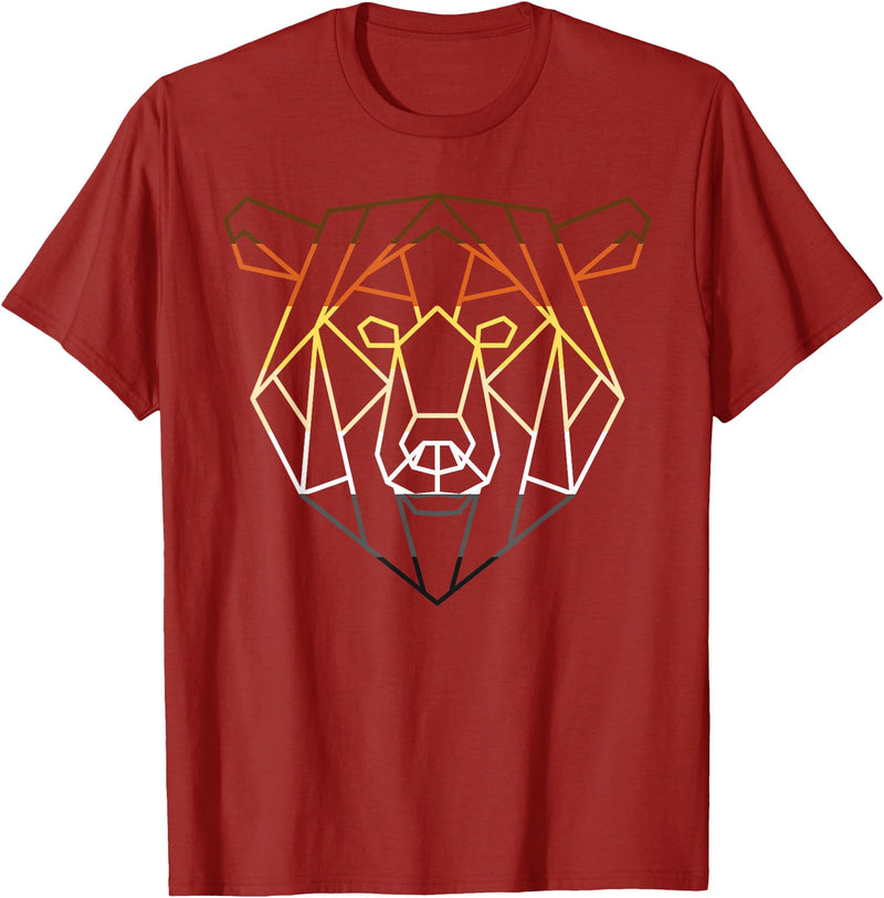 LGBT Pride Bear Flagge - Gay Bear Geschenk LGBTQ Bear Gay Pride Month - Geometric Bear T-Shirt - Cranberry Red