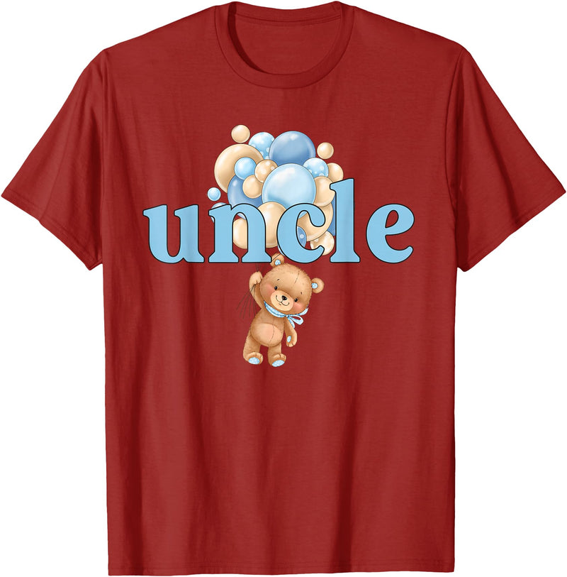 Beary 1st Birthday Boy Teddy Bear Matching Apparel Uncle Teddy Bear 1st Birthday Boy Family Matching T-Shirt - Cranberry Red