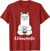 Cute Yoga Shirts - Llamaste Llamaste - Cute Yoga Lovers Gift, Adorable Llama Fitness T-Shirt - Cranberry Red