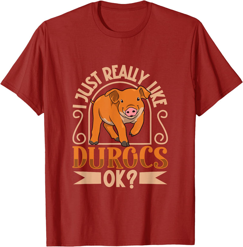 Creative Duroc Pig Designs I Love My Duroc Pig T-Shirt - Cranberry Red
