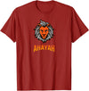Hebrew Print Ahayah Lion of Judah T-Shirt - Cranberry Red