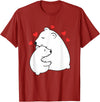 Mother's Day Clothing Gift Idea Cute Mama and Baby Polar Bear Cub Hugging Mothers Day T-Shirt - Cranberry Red