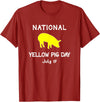 Porker Apparel Co National Yellow Pig Day T-Shirt - Cranberry Red