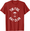 Tin Foil Hat Club with UFO Cow Abduction T-Shirt - Cranberry Red