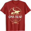 Matching Family Grandma Bear Boho by Foxio Grandma Bear Floral Family Fun Boho Bear T-Shirt - Cranberry Red
