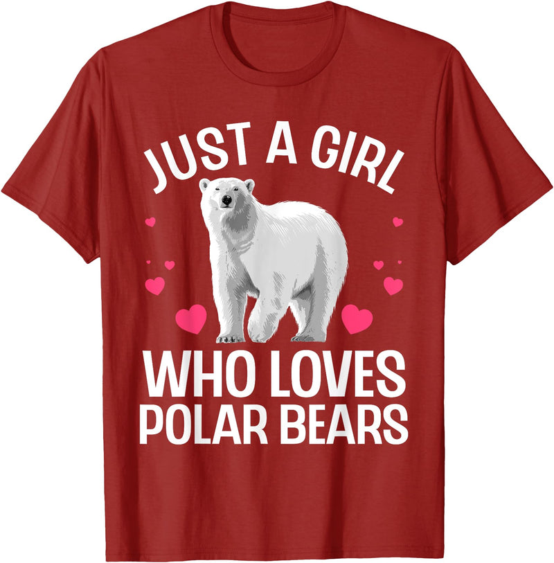 Polar Bear Gift Polar Bear Accessories & Stuff Funny Polar Bear Art For Girls Kids Youth Polar Bear Lovers T-Shirt - Cranberry Red