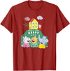 Peppa Pig Peppa's House Create Your Happy Place Group Shot T-Shirt - Cranberry Red