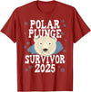Take The Plunge Designs Unisex-Adult Black Polar Bear T-Shirt - Small - Short Sleeve - Crew Neck - Winter - 1 Count - Cranberry Red
