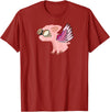 RWS235 When Pigs Fly, Flying Pig T-shirt T-Shirt - Cranberry Red