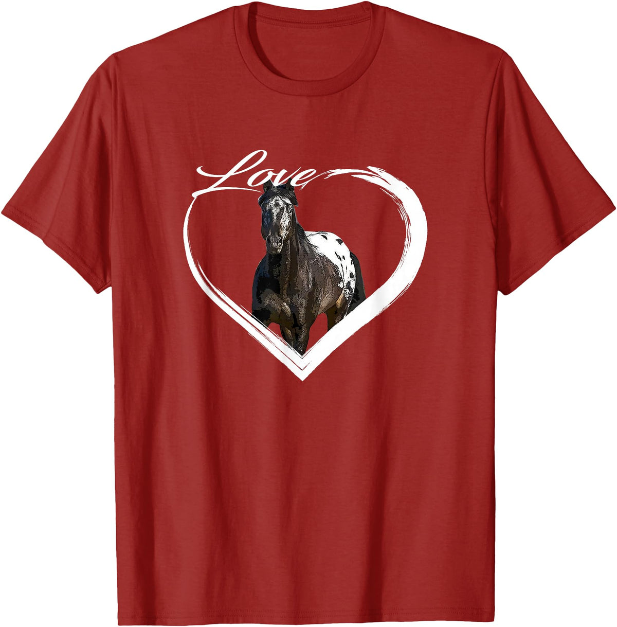 Horse Lover Gifts I Love Horses Love Appaloosa Paint Horse Lover of Horses Gift T-Shirt - Cranberry Red