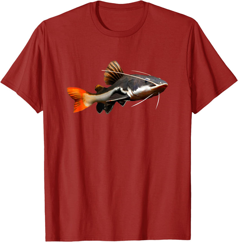 Redtail Catfish Keepers Tees Redtail Catfish Large Aquarium Fish Tank Catfish Lovers T-Shirt - Cranberry Red