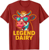 Legend Dairy Funny Cow Farmer Apparel Co. Legend Dairy Funny Farmer Cow Pun Country Graphic T-Shirt - Cranberry Red
