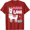 Family Matching Llama Birthday Party Supplies Mama Llama Mom Of The Birthday Llama Birthday Theme T-Shirt - Cranberry Red